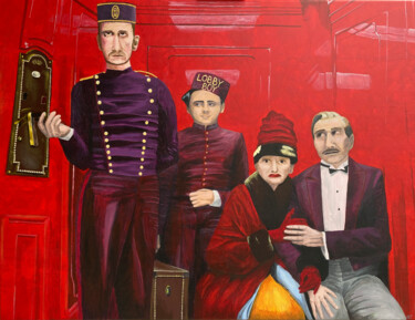 Painting titled "Elevator" by Aleksandra Tishkevich, Original Artwork, Acrylic