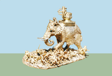 雕塑 标题为“Слон и скорпион” 由Алексей Михайлов, 原创艺术品, 青铜