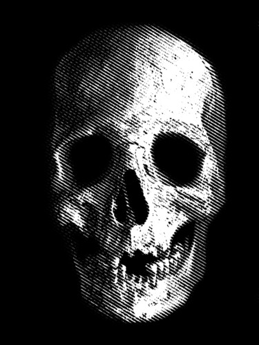 Incisioni, stampe intitolato "⚜️ Skull ⚜️" da Aleksei Zhdanov, Opera d'arte originale, goffratura