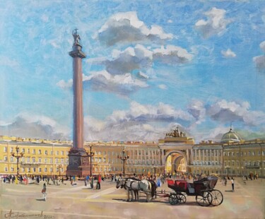 「Дворцовая площадь」というタイトルの絵画 Aleksey Korabelnikovによって, オリジナルのアートワーク, テンペラ