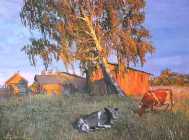 Painting titled "В красном закате" by Aleksey Korabelnikov, Original Artwork, Acrylic