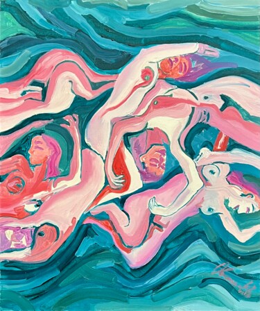 绘画 标题为“Ниже по течению реки” 由Aleksey Ovsyannikov, 原创艺术品, 油