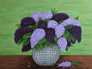 Malerei mit dem Titel "Eine Vase mit Flied…" von Alena Drisner, Original-Kunstwerk, Acryl