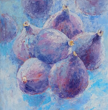 Painting titled "Figs 3" by Alena Masterkova, Original Artwork, Acrylic Mounted on Wood Stretcher frame