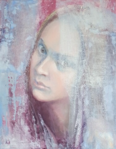 Painting titled "Thousand Questions" by Alena Masterkova, Original Artwork, Oil Mounted on Wood Stretcher frame