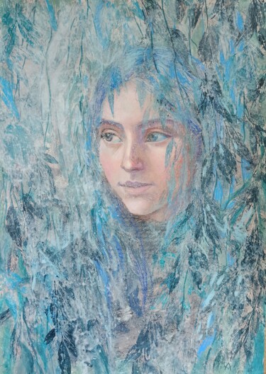 绘画 标题为“Blue Green Willow” 由Alena Masterkova, 原创艺术品, 丙烯