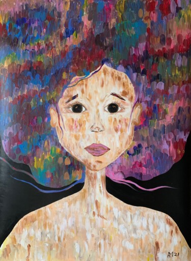 Painting titled "She" by Alena Morozova, Original Artwork, Acrylic