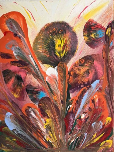 Картина под названием "Wild Flowers" - Alena Pa, Подлинное произведение искусства, Акрил Установлен на Деревянная рама для н…