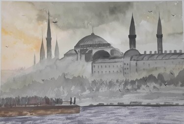 Schilderij getiteld "Istambul" door Alena Panasenko, Origineel Kunstwerk, Aquarel