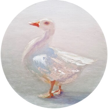 Pintura titulada "Goose" por Alena Post, Obra de arte original, Oleo Montado en Cartulina