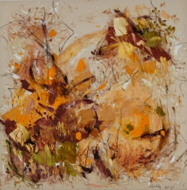 Картина под названием "March Landscape" - Alena Reit, Подлинное произведение искусства, Масло Установлен на Деревянная рама…