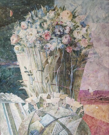 Malerei mit dem Titel "Day and night" von Alena Sycheva, Original-Kunstwerk, Öl