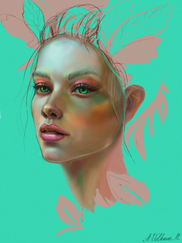 Digital Arts titled "Elf" by Alena Volkava, Original Artwork, 2D Digital Work