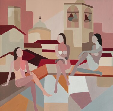 Pittura intitolato ""Tramonto sulle Mur…" da Alessandra Redolfi, Opera d'arte originale, Acrilico
