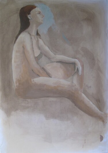 Schilderij getiteld "Nudo che sogna" door Alessandra Dalla Rosa, Origineel Kunstwerk, Olie