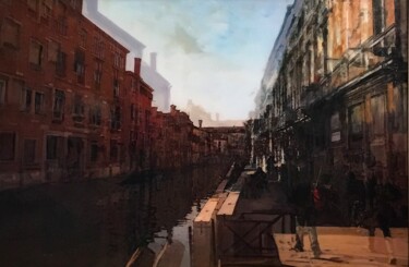 Картина под названием "Venezia" - Alessandro Giusberti, Подлинное произведение искусства, Масло