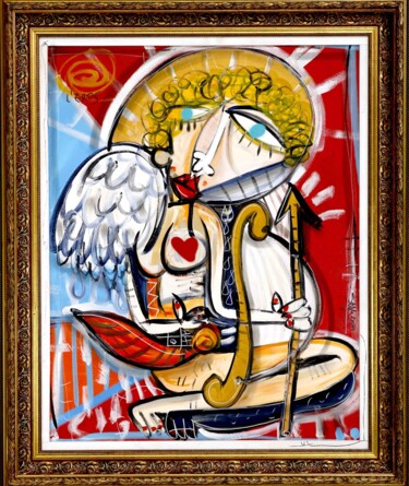 Painting titled "L'Eros" by Alessandro Siviglia, Original Artwork, Acrylic Mounted on Wood Stretcher frame