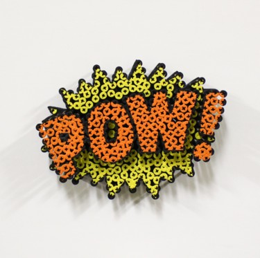 Sculptuur getiteld "Mini Pow!" door Alessandro Padovan, Origineel Kunstwerk, Metalen