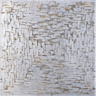 绘画 标题为“White Metal” 由Alessia Lu, 原创艺术品, 丙烯 安装在木质担架架上