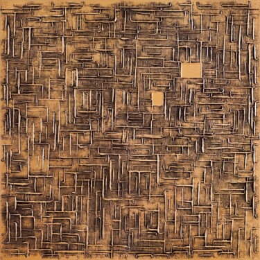 Pittura intitolato "Bronze Structure" da Alessia Lu, Opera d'arte originale, Acrilico Montato su Telaio per barella in legno