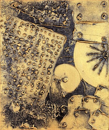 Ζωγραφική με τίτλο "Mechanism No 1" από Alessia Lu, Αυθεντικά έργα τέχνης, Ακρυλικό Τοποθετήθηκε στο Ξύλινο φορείο σκελετό