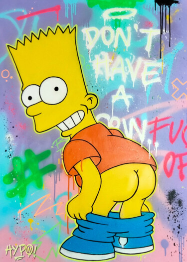 Painting titled "Graffiti Bart #2" by Alessio Hassan Alì (Hipo), Original Artwork, Spray paint Mounted on Wood Stretcher fra…