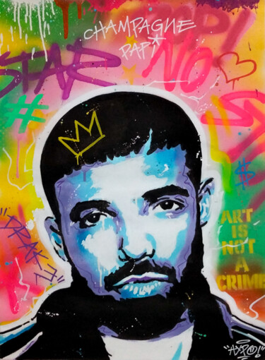 Pittura intitolato "Drake" da Alessio Hassan Alì (Hipo), Opera d'arte originale, Spray