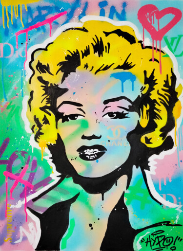 Pittura intitolato "Marilyn Monroe" da Alessio Hassan Alì (Hipo), Opera d'arte originale, Spray