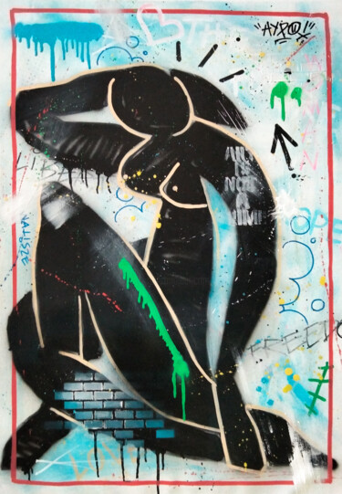 Malarstwo zatytułowany „Hipo X Matisse - Bl…” autorstwa Alessio Hassan Alì (Hipo), Oryginalna praca, Farba w spray'u