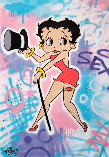 Картина под названием "Magical Betty Boop" - Alessio Hassan Alì (Hipo), Подлинное произведение искусства, Рисунок распылител…