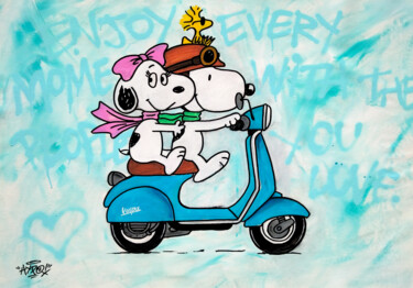 Картина под названием "Snoopy & Belle - To…" - Alessio Hassan Alì (Hipo), Подлинное произведение искусства, Акрил