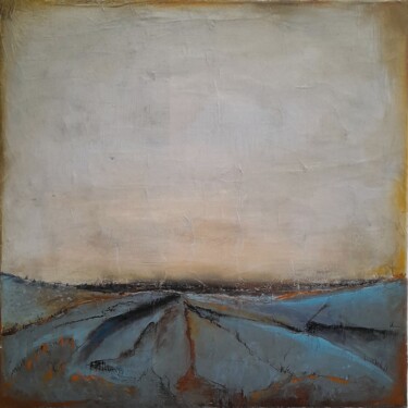Painting titled "Blu landscape" by Alessio Mariotto, Original Artwork, Acrylic Mounted on Wood Stretcher frame