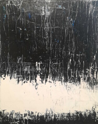 Malerei mit dem Titel ""White in the night"" von Alessio Mariotto, Original-Kunstwerk, Acryl Auf Keilrahmen aus Holz montiert