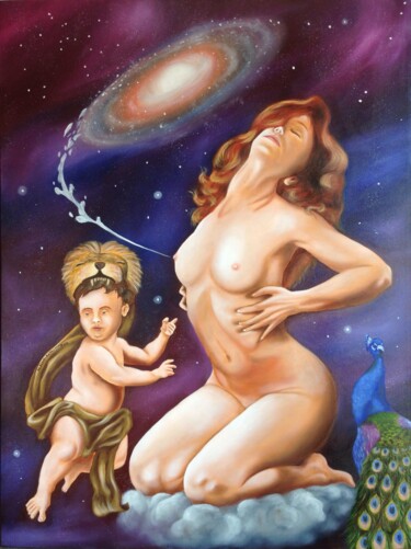 Pintura titulada ""La nascita della V…" por Alessio Papa, Obra de arte original, Oleo Montado en Bastidor de camilla de made…