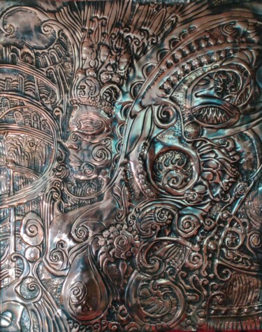 Schilderij getiteld ""QUEEN OF THE SHELL…" door Alexey Saralidze, Origineel Kunstwerk, Metalen