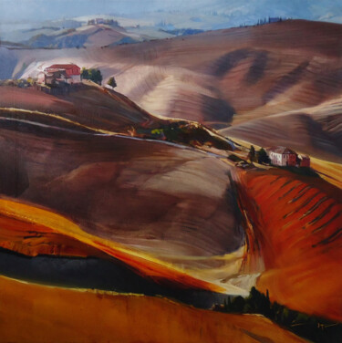 Peinture intitulée "Hills of Tuscany. P…" par Alex Chernigin, Œuvre d'art originale, Huile Monté sur Châssis en bois