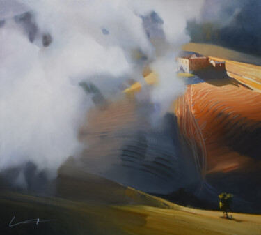 Картина под названием "Higher than clouds" - Alex Chernigin, Подлинное произведение искусства, Масло Установлен на Деревянна…