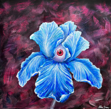 Painting titled "Eye flower 2" by Alex Danv, Original Artwork, Acrylic