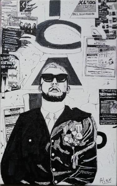 Dibujo titulada "Djsnake Blackandwhi…" por Alex, Obra de arte original, Rotulador