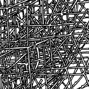 Рисунок под названием "Thinking 005001 (sq…" - Alex Henk, Подлинное произведение искусства, Чернила