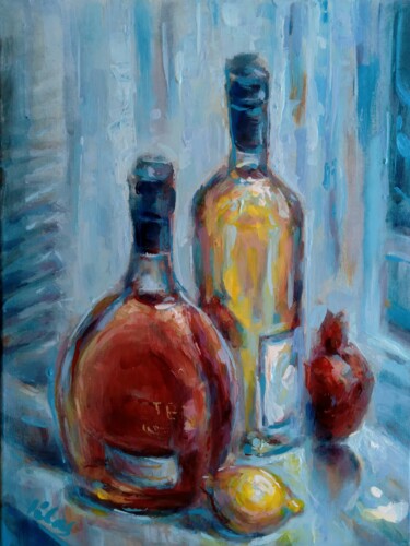 Schilderij getiteld "By the window" door Alex Klas, Origineel Kunstwerk, Acryl Gemonteerd op Frame voor houten brancard