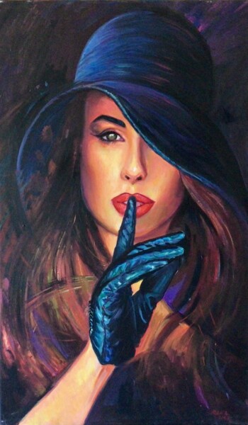 Malerei mit dem Titel "Beautiful woman" von Alex Loreci, Original-Kunstwerk, Acryl