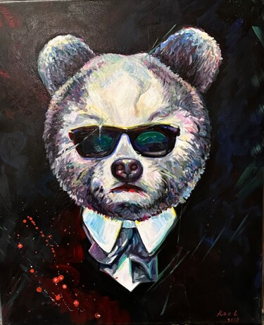 Schilderij getiteld "Mafia dieren nr.2" door Alex Loreci, Origineel Kunstwerk, Acryl