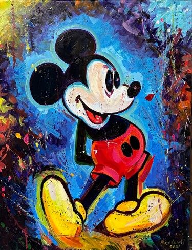 Painting titled "Mickey Mouse" by Alex Loreci, Original Artwork, Acrylic