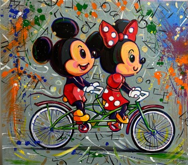 Malarstwo zatytułowany „Mickey & Minnie - 2” autorstwa Alex Loreci, Oryginalna praca, Akryl