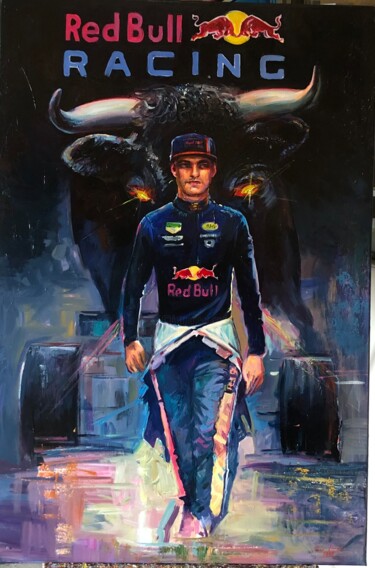 Malerei mit dem Titel "Max Verstappen nr.11" von Alex Loreci, Original-Kunstwerk, Acryl