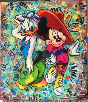 Pintura titulada "Donald Duck & Micke…" por Alex Loreci, Obra de arte original, Acrílico