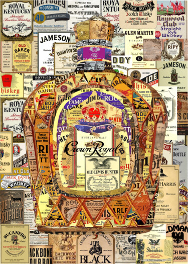 Grafika cyfrowa / sztuka generowana cyfrowo zatytułowany „Whiskey Crown Royal…” autorstwa Alex Loskutov, Oryginalna praca, F…