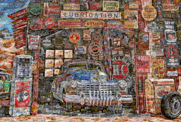 Collages titulada "Service Station Col…" por Alex Loskutov, Obra de arte original, Collages