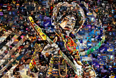 拼贴 标题为“Jimi Hendrix” 由Alex Loskutov, 原创艺术品, 2D数字工作